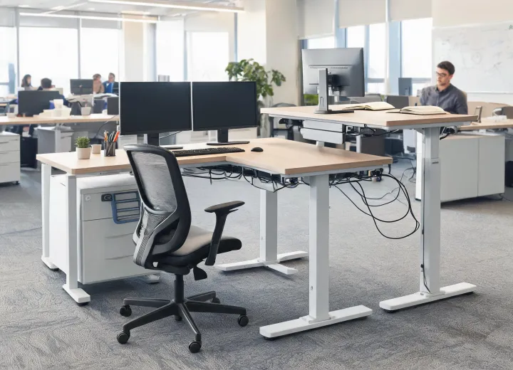 L shaped standing desk